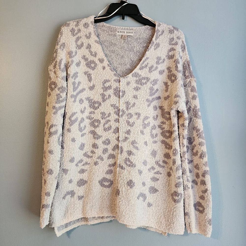 Knox Rose V-Neck Animal Print Sweater